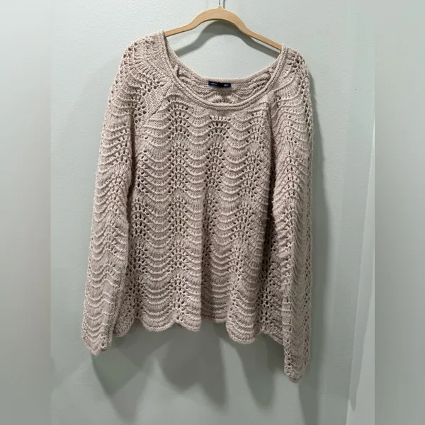 American Eagle Outfitters Cream Knit Sweater - Image 3