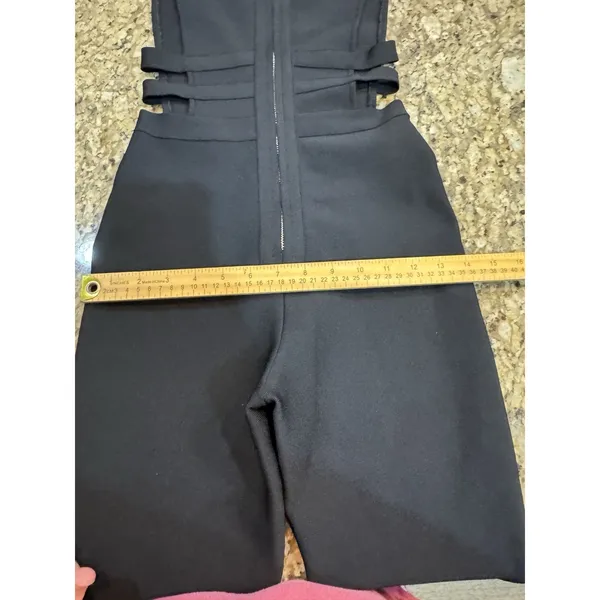 Tiger Mist black jumpsuit featuring a deep plunging neckline Size Small Cutouts - Image 7