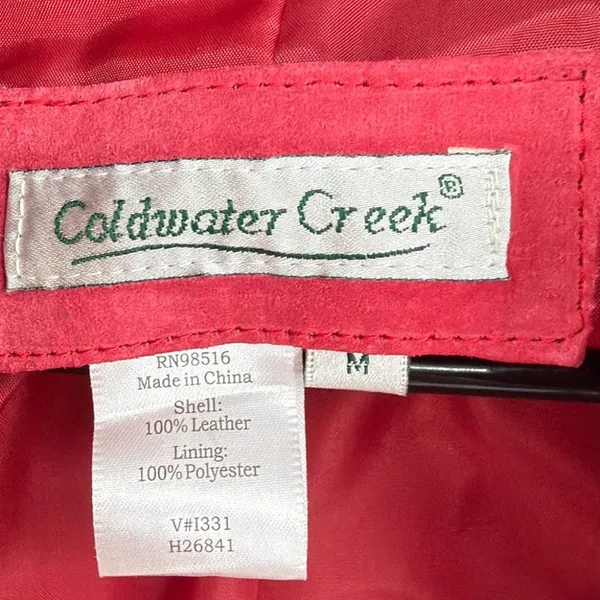 Coldwater Creek Y2K Suede Jacket Sz M Red Boho Western Snaps Cottage Ranchcore - Image 10