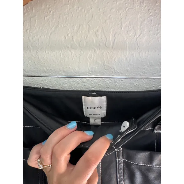 MAEVE The Colette Cropped Wide Leg Pants in Vegan Leather Size 27 - Image 5