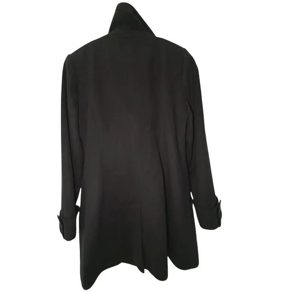 Kristen Blake Single Breasted Fine Australian Wool Button Pea Coat Brown S 6 - Image 11