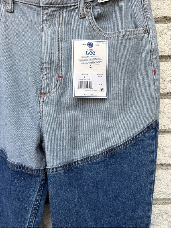 Lee Two-Tone High-Rise Flare Jeans — Light Blue & Dark Blue - Image 5