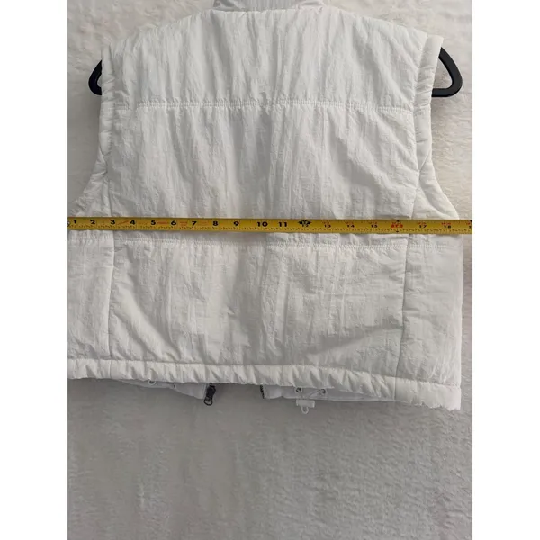 Thread & Supply Ivory Puffer‎ Vest Zip Front Quilted Sleeveless Jacket XS - Image 9