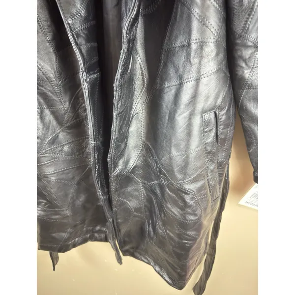 Vintage Maxam Women’s Black Lambskin Leather Jacket Italian Mosaic Size M NWT - Image 3