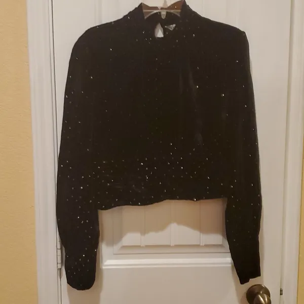ZARA Velvet sparkling top Size L - Image 4