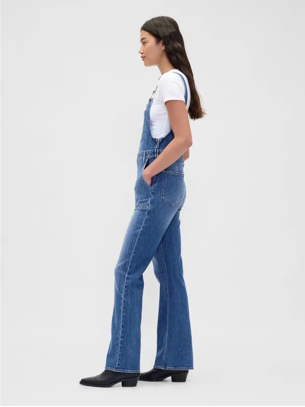 GAP Long & Lean Denim Overalls Blue Organic Cotton Casual Women's Size S NWOT - Image 13