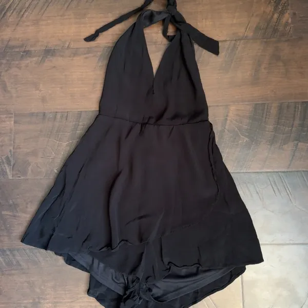 Free People Black Vneck Romper - Image 2
