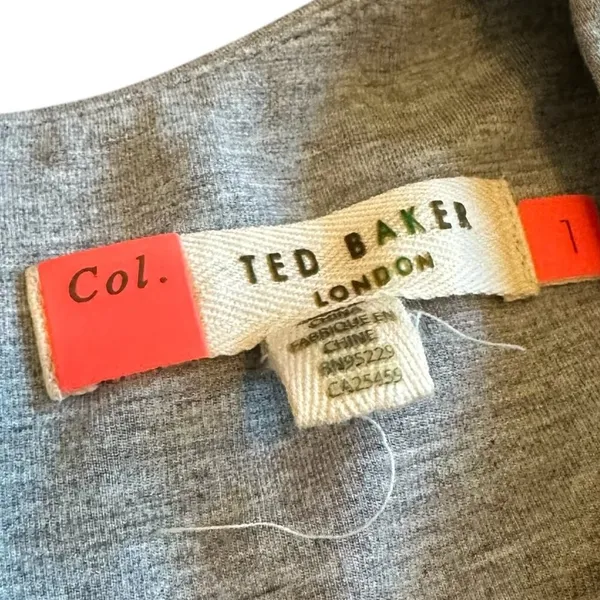 Ted Baker London Evalina Tie Front Dress Grey Stretch Sleeveless Size 4 Women's - Image 12