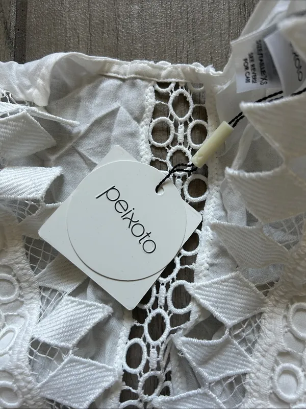 Peixoto White Eyelet Lace Mini Dress - Image 3