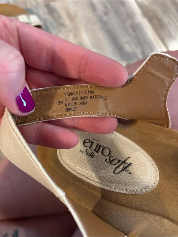 Eurosoft Gilana Cream Colored Sandals - Size 9M - Image 6