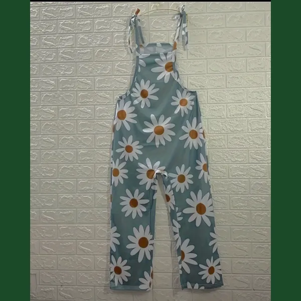 Overalls Harem Pants Adjustable Strap Ethnic Floral Jumpsuits Wild Leg XL Loose Fit Cure Rompers VTG design - Image 5