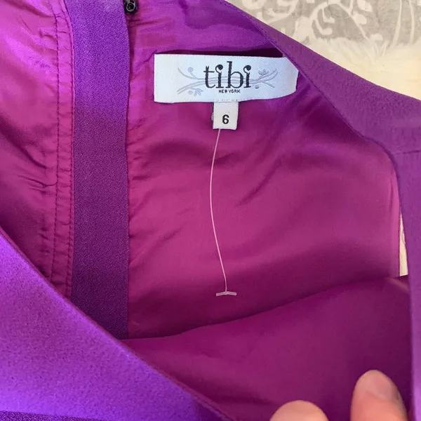 5/$25 Tibi Purple Asymmetrical Sheath‎ Dress - Image 7