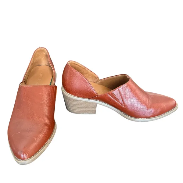 Cynthia Rowley Eddie Cognac Brown‎ D'Orsay Block Heel Booties Womens 7.5M - Image 2