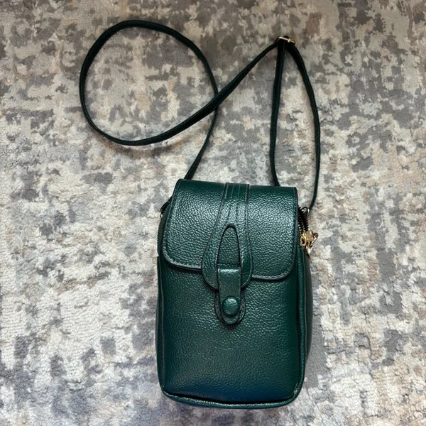 Women’s dark green shoulder crossbody bag - Image 2