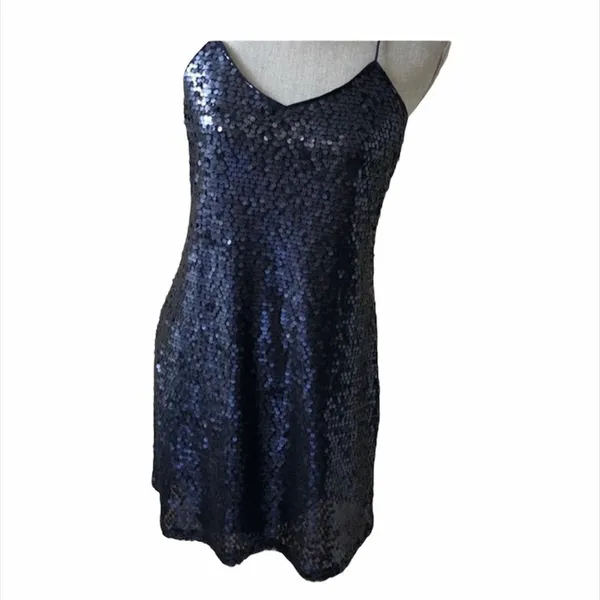✨ Express Navy Blue Sequin Cami Mini Dress ✨ - Image 3