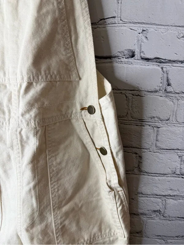 Lykke Wullf women’s cream colored over alls size small - Image 6