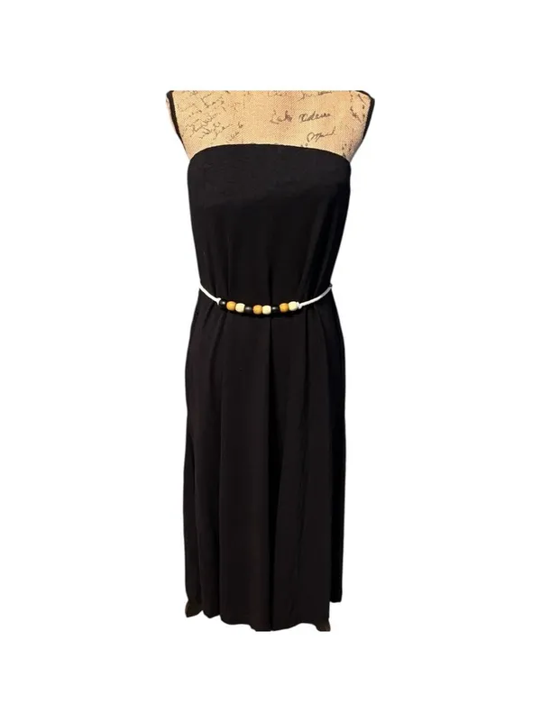Free People Beach Peyton Tube Dress with White Rope/Beaded Belt Size L - Image 3