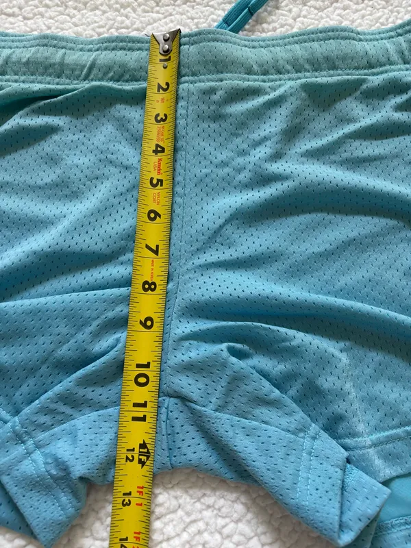 Nike Dri-FIT Turquoise Teal Blue Layered Mesh Running Athletic Short M Workout - Image 4