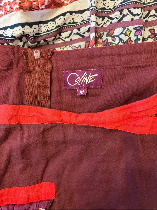 Coline Cotton Voile Lined Skirt with Indi Print Size M - Image 4