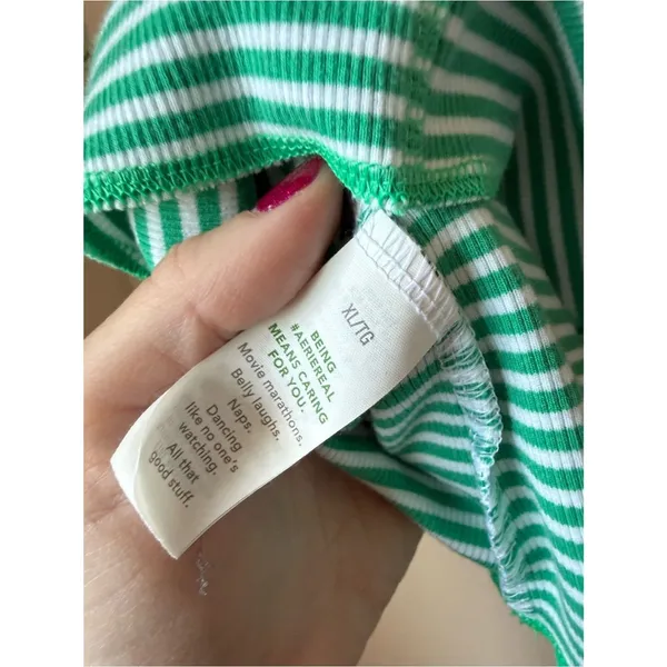Aerie Green and White striped tank top size XL BNWT - Image 4