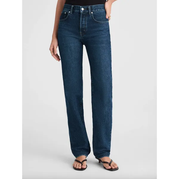 Madewell The Longline Straight Jean Mckinney Wash Dark Blue Rigid US 25 - Image 2