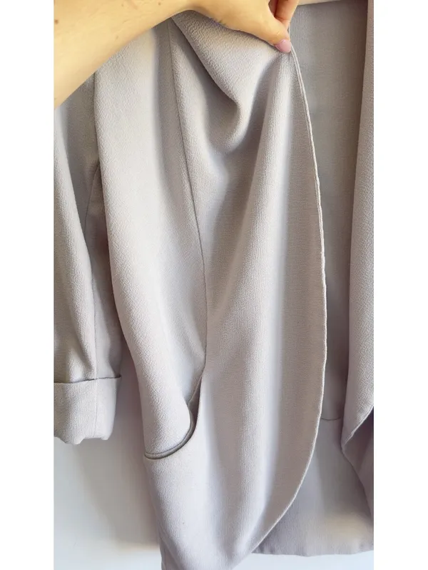 Wilfred Aritzia Chevalier Blazer Open Front Shawl Collar Taupe Size 2 - Image 9