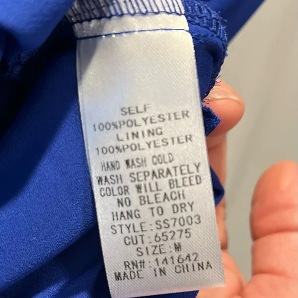 She & Sky Royal Blue Romper Sz Medium - Image 3