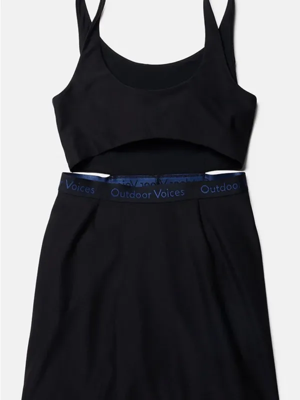 NWT Outdoor Voices Court Dress XS Black Cutout Tennis Skort Preppy Pickleball - Image 6