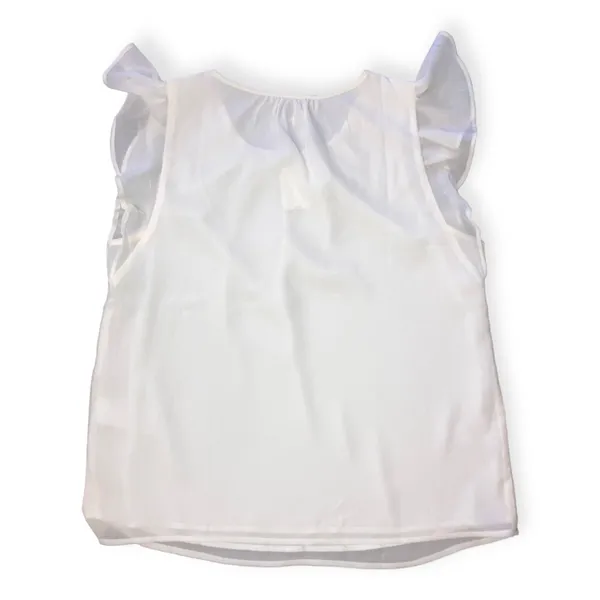 J. Crew Womens white flutter sleeve key-hole blouse - Image 3