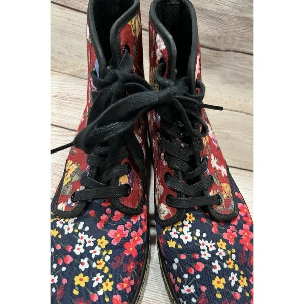 Dr. Martens Pink Floral Boots Kids Size 4 Womens Size 6 - Image 10