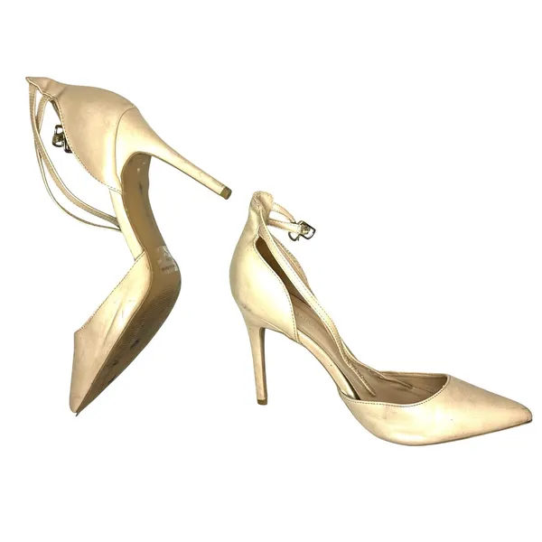 Wild Diva Lounge Pointed Toe Strappy Beige Nude Sandal Women’s Size 8 Heel - Image 3
