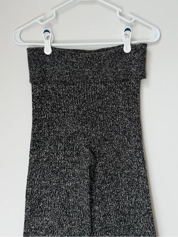 Aerie Sweater Pants Flare Gray Thick Knit Cozy Loungewear Soft & Stretchy Size S - Image 3