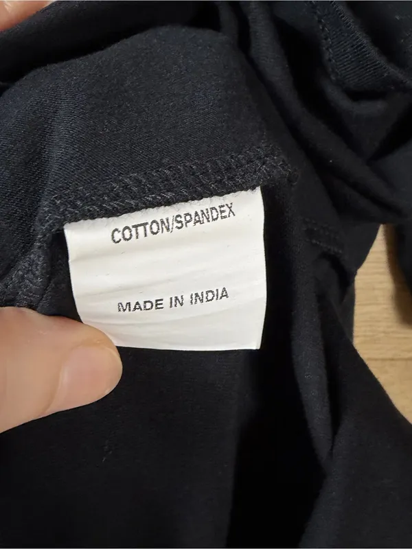 eShakti Cotton Embroidered Black Drawstring Waist Dress Size 4 - Image 9