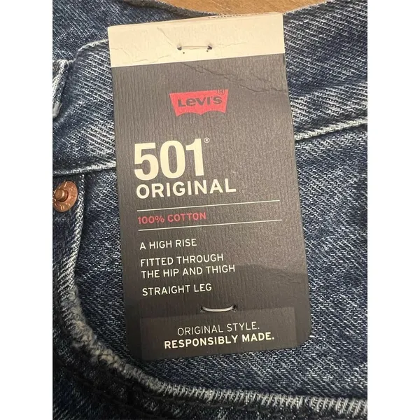 NWT Levi's 501 Original Women's Jeans Size 23 x 30 Straight Leg Distressed - Image 8