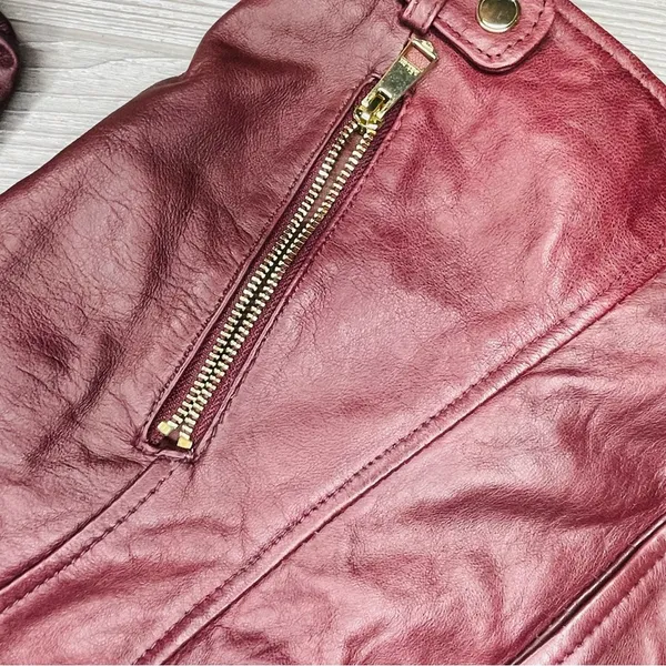 Wilson's Leather brown / red long sleeve soft jacket coat genuine leather large - Image 16