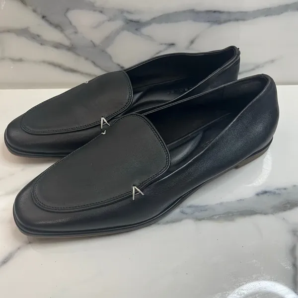 Aerosoles Classic Black Leather Square Toe Comfort Neo Loafers Sz 8 Minimalist - Image 3