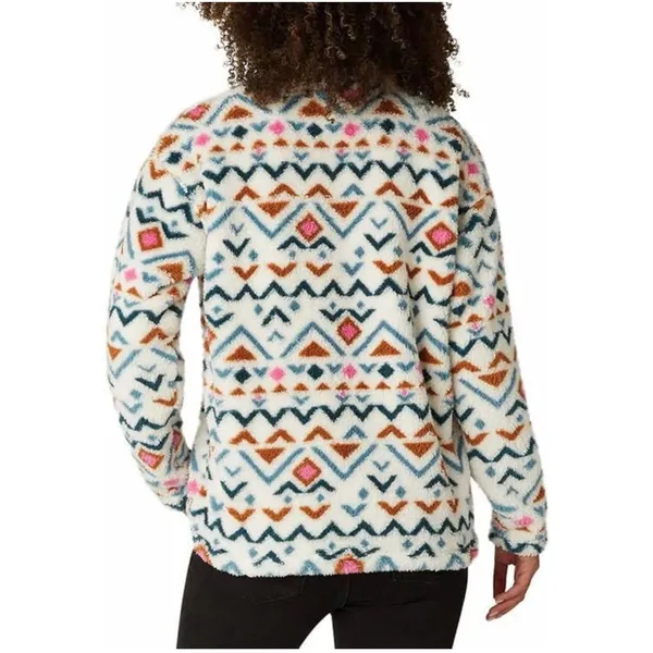 Eddie Bauer Aztec Print Fuzzy 1/4 Zip Fleece Pullover L Cozy Cabincore Southwest - Image 2