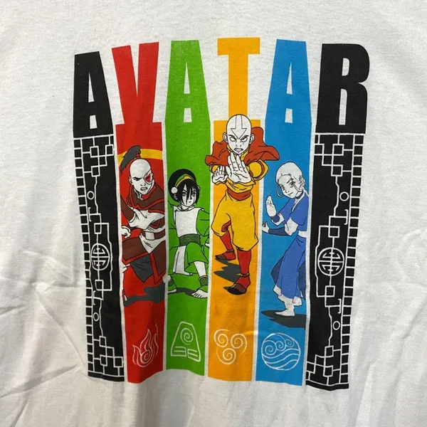 Nickelodeon Avatar The Last Airbender Anime White Tshirt size Extra Large - Image 2