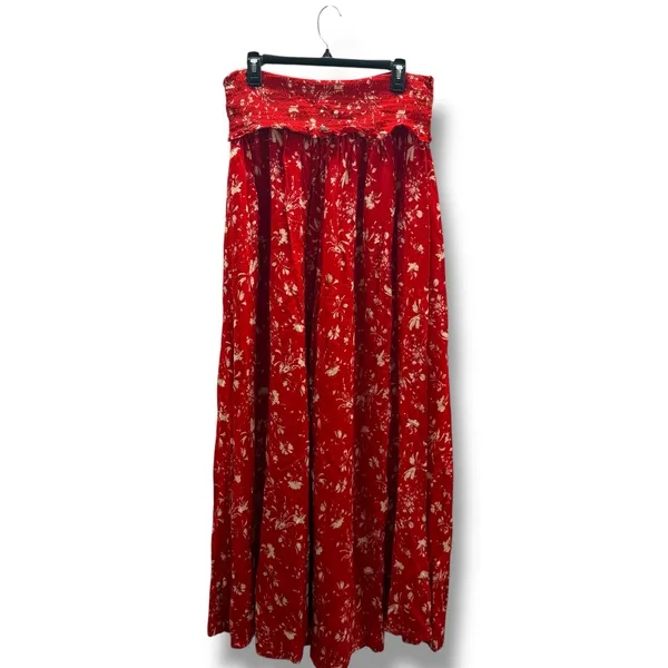 Free People Color Colour‎ My World Jumpsuit Red Floral Beige READ PLEASE Pants - Image 6