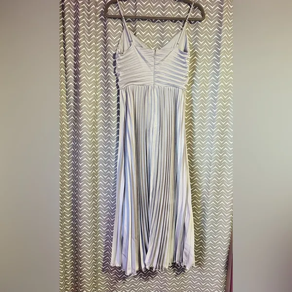 Petal and Pup | Naira Silver Pleated Midi Dress, size US2 - Image 5