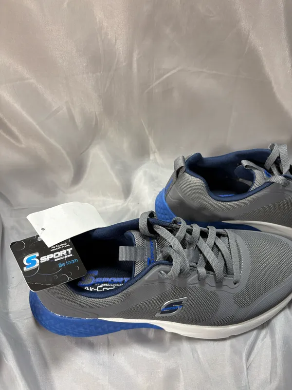 Skechers men’s gray and blue athletic shoes - Image 5