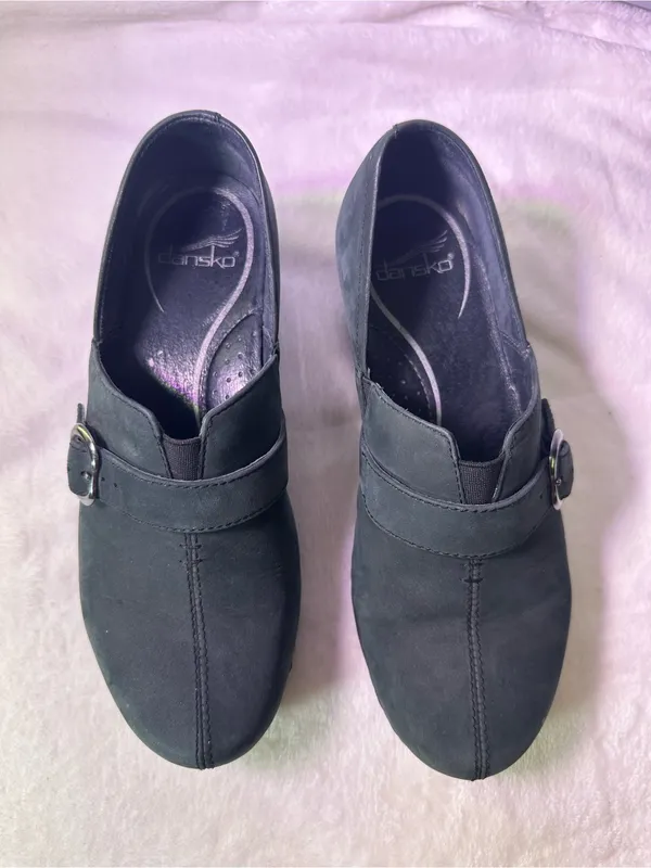 Dansko Black Buckle Clog Flats - Image 4