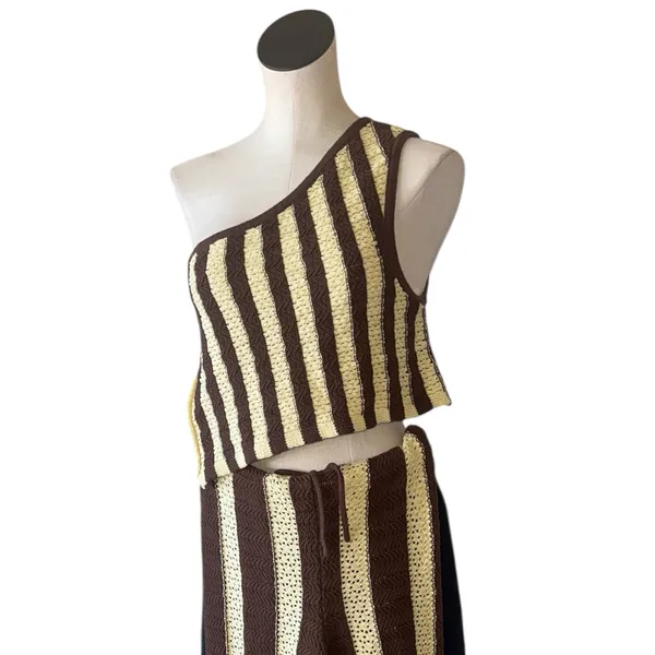 NEW Women Free- est by Free People Joan Fauxchet 2 PCS Set Striped - Image 6