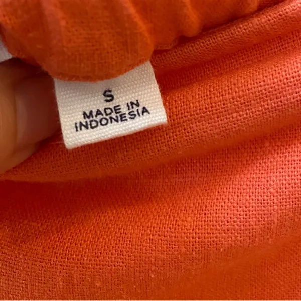 Gap Coral Sleeveless Tie Waist Linen Blend, EUC Size Small - Image 2