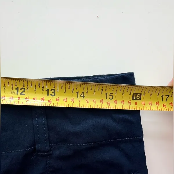 Anthropologie Maeve The Collette wide leg pants Linen blend crop navy blue 33 - Image 6