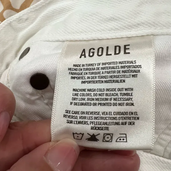 Agolde White Distressed Cropped Jeans - Image 7