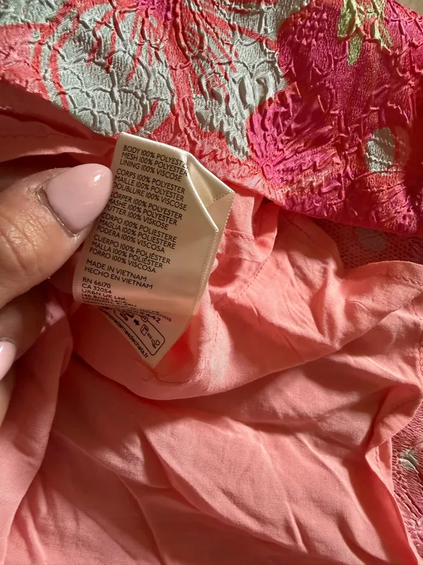 Free People Pink Multi color Passion flower Halter Mini babydoll Dress - Image 8
