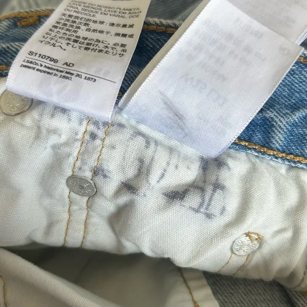 Levi’s Premium Light Wash 501 Straight Leg‎ Denim Blue Jeans Size 25 - Image 7