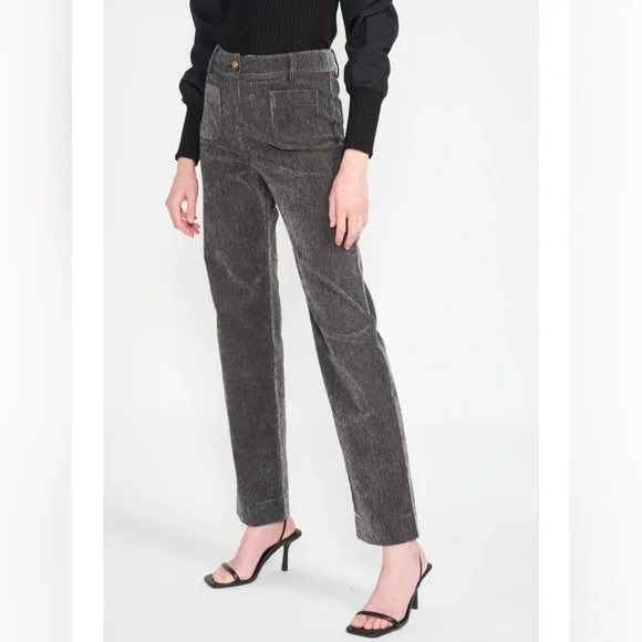 EN SAISON Laurie Pants gray corduroy size medium‎ - Image 2