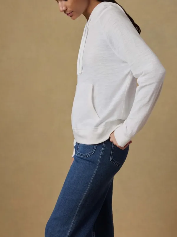Women’s Faherty Sunwashed Organic Cotton Hoodie White Size M - Image 2